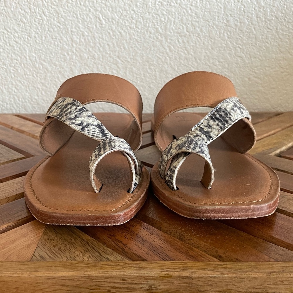 Frye Felix Band Slide Leather Camel Multi Color S… - image 3